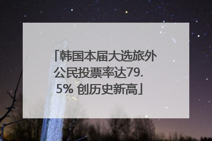韩国本届大选旅外公民投票率达79.5% 创历史新高