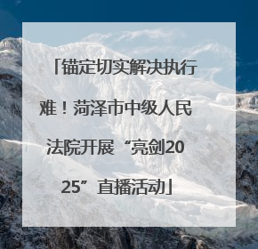 锚定切实解决执行难！菏泽市中级人民法院开展“亮剑2025”直播活动