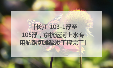 长江 103-1浮至 105浮，京杭运河上水专用航路切滩疏浚工程完工