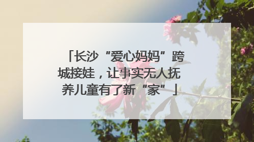 长沙“爱心妈妈”跨城接娃，让事实无人抚养儿童有了新“家”