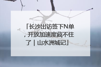 长沙出访签下N单，开放加速度藏不住了｜山水洲城记