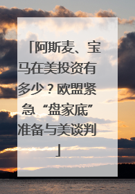 阿斯麦、宝马在美投资有多少？欧盟紧急“盘家底”准备与美谈判
