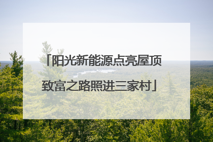 阳光新能源点亮屋顶 致富之路照进三家村