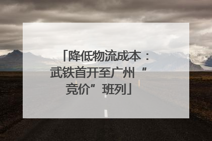 降低物流成本：武铁首开至广州“竞价”班列