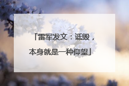 雷军发文：诋毁，本身就是一种仰望