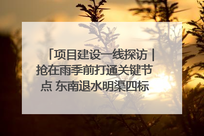 项目建设一线探访｜抢在雨季前打通关键节点 东南退水明渠四标段项目顺利完工