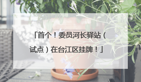 首个！委员河长驿站（试点）在台江区挂牌！