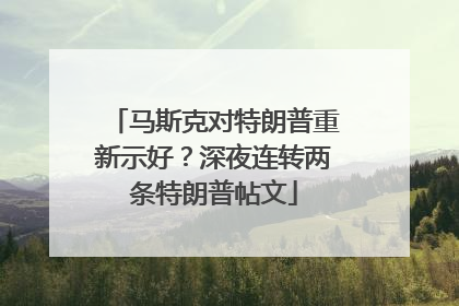 马斯克对特朗普重新示好？深夜连转两条特朗普帖文