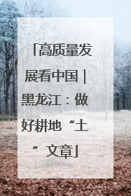 高质量发展看中国｜黑龙江：做好耕地“土”文章