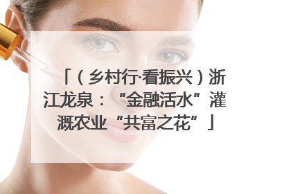 （乡村行·看振兴）浙江龙泉：“金融活水”灌溉农业“共富之花”