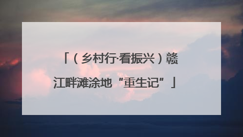 （乡村行·看振兴）赣江畔滩涂地“重生记”