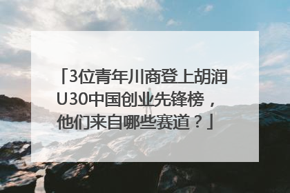 3位青年川商登上胡润U30中国创业先锋榜，他们来自哪些赛道？