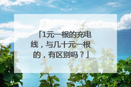 1元一根的充电线，与几十元一根的，有区别吗？