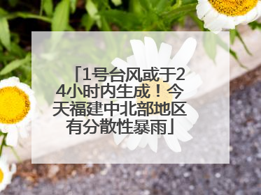 1号台风或于24小时内生成！今天福建中北部地区有分散性暴雨