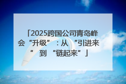 2025跨国公司青岛峰会“升级”：从 “引进来” 到 “链起来”