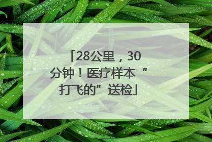 28公里，30分钟！医疗样本“打飞的”送检