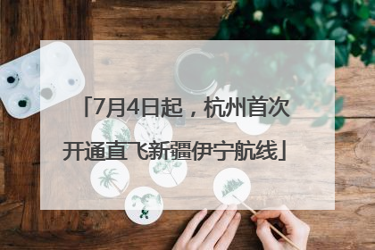 7月4日起，杭州首次开通直飞新疆伊宁航线