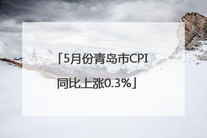 5月份青岛市CPI同比上涨0.3%
