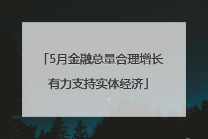 5月金融总量合理增长 有力支持实体经济